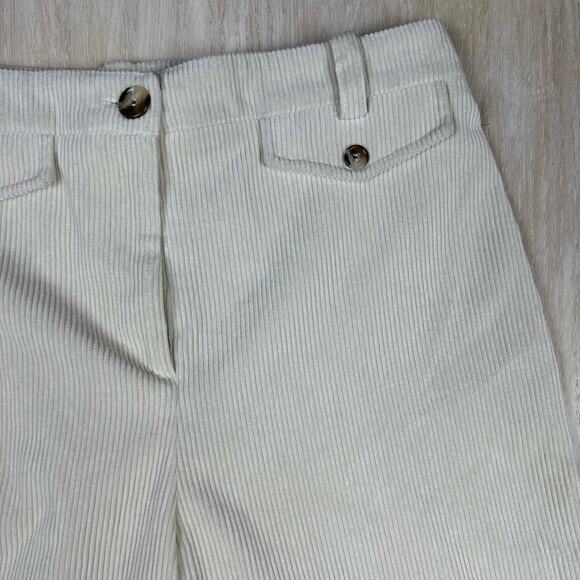 TOPSHOP Cream Corduroy Wide Leg High Rise Retro Chic Women's Trousers Pants 10 - Picture 3 of 15